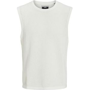 JACK & JONES Heren Jcoserenity Knit Mesh Tank Top, cloud dancer, M
