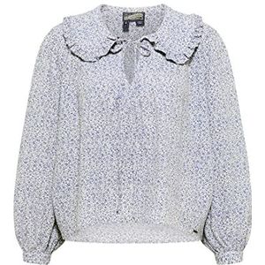 YEPA dames blouseshirt, Blauw wolwit, S