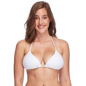 Body Glove Women's Standard Smoothies DITA Solid Triangle Slider Bikini Top Swimsuit, Snow, D Cup