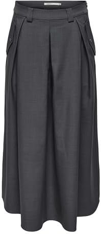 ONLGINNY HW Mel Wide Long Rok PNT, dark grey melange, S