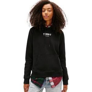 Tommy Jeans Sweatshirt 'ESS'  zwart / wit