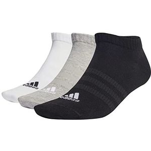 adidas Thin and Light Sportswear 3 Pairs Enkelsokken, Medium Grey Heather/White/Black, XXL