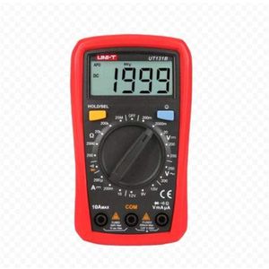 Silver Electronics - Digitale multimeter (UT131) handpalmgrootte, meet spanning in AC/DC, diode- en doorgangstester, batterijtest, handmatig bereik, max. display: 2.000