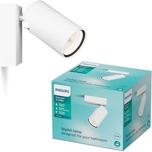 Philips Idris Spot - Plafondspot - Spatwaterdicht IP44 - Wit - 5W - Badkamerlamp - Eén lichtpunt - Alleen geschikt voor LED spots