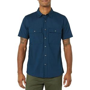 Amazon Essentials Heren Standard-Fit Korte Mouw Twee-Pocket Utility Shirt (Previously Goodthreads), Indigo, X-Large Tall