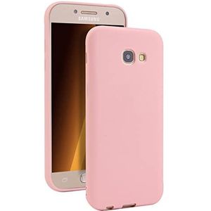 Ultradunne Samsung A5 2017-hoes, [stootvaste, krasbestendige valbescherming] stijlvolle zachte TPU, dun, dun, matte telefoonhoes voor Samsung A5 2017 – lichtroze