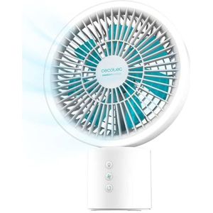 Cecotec Draagbare bureaustandaardventilator EnergySilence 8000 Portable Light Desk, 8000mAh, Lange levensduur, 8 Inch, LED-ring, 360º Oscillatie, Verstelbare kanteling, 4 Snelheden