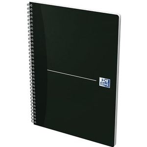 Oxford 100100759 notitieboek Maxi, spiraalgebonden, A4, 180 pagina's, papier 90 g, liniatuur 5 mm, bureau-app, zwart