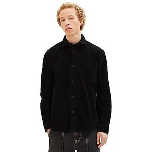 TOM TAILOR Denim Heren relaxed fit overhemd van corduroy, 29999-zwart, XL