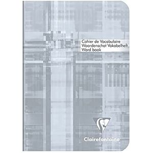 Clairefontaine 3647C - Geniet woordenboekje - A6 10,5x14,8 cm - 64 pagina's gelinieerd met rode marge in het midden - Papier 90 g/m² - cover van karton met gelamineerde afwerking - Willekeurige kleur
