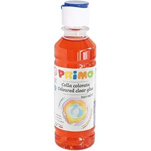 Morocolor Primo Gekleurde lijm met water in fles, 240 ml, rode lijm zonder oplosmiddel en glutenvrij, glanzend en gekleurd, gemakkelijk afwasbaar, geschikt voor papier en karton