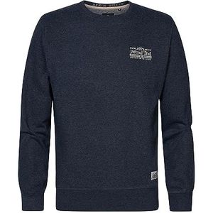 Petrol Industries Sweatshirt voor heren, ronde hals, Middernacht Marine, S