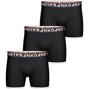 Frank Dandy Boxershorts voor heren, verpakking van 3 stuks, zwart, M