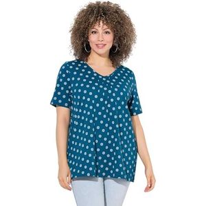Ulla Popken - Shirt - Pastelblauw - V-hals - Kwartmouw