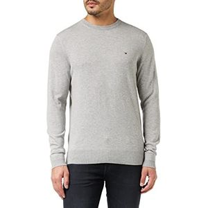 Tommy Hilfiger Heren Core Cotton-Silk kraag pullover, grijs (cloud htr 501), L