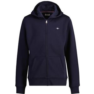 GANT - Shield Hoodie - Grijs - Katoen - Unisex voor Kinderen
