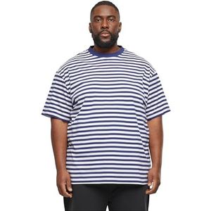 Urban Classics - Regular Stripe - Heren T-shirt - Wit/Blauw
