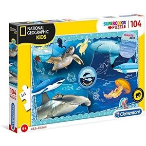 Clementoni - 27141 - National Geographic Kids - Ocean Explorer - 104 stukjes - Made in Italy - puzzel kinderen vanaf 6 jaar