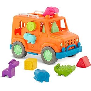 Wonder Wheels Motoriekspeelgoed Safari Truck – kinderauto speelgoed steekspel motoriekkubus – activity center educatief speelgoed voertuig vanaf 1 jaar