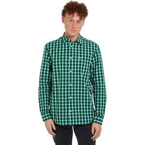 Tommy Hilfiger TJM Reg Poplin geruit overhemd voor heren L/S, Groene Malachiet Check, XXS