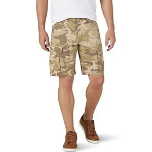 Wrangler Authentics Heren Classic Relaxed Fit Stretch Cargo Short Cargos, Jungle Elmwood Camo, 34