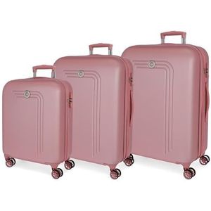 MOVOM Riga Kofferset, eenheidsmaat, roze, Eén maat, Koffer Set
