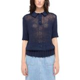 Donkerblauw - Sweater - Katoen/Linnen - Regular Fit