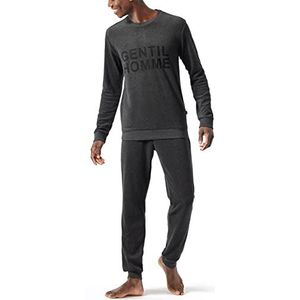 Schiesser Herenpyjama lange pyjamaset, antracietmelange, 50