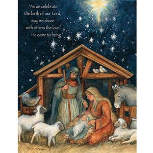 LANG 1004674 kerstkaarten, motief ""Heilige Familie"", 18 kaarten, 19 enveloppen, 13 x 17 cm