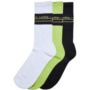 Urban Classics Unisex Sokken Loading Socks 3-Pack White/Black/FrozenYellow 35-38, wit/zwart/frozenyellow, 35/38 EU
