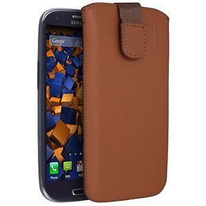 Mumbi Echt leren hoesje compatibel met Samsung Galaxy S3 / S3 Neo Case Leather Case Wallet, Cognac