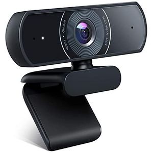 OYU Webcam, webcam Full HD 1080p video, dual-stereomimicrofoon, videocamera met USB, voor videogesprekken, videogames, opnames, conferenties, studio, Skype