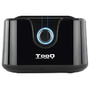 DOCK voor 2 x 2,5 inch of 3,5 inch SATA harde schijven met USB 3.0-poort, CLONE-spiegelfunctie en OTB voor back-up met één knop, zwart oppervlak.