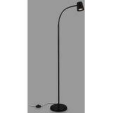BRILONER – Vloerlamp als decoratie in de woonkamer en leeslamp, draaibare lamp, woonkamerlamp, voetknop, indirecte verlichting, zwart