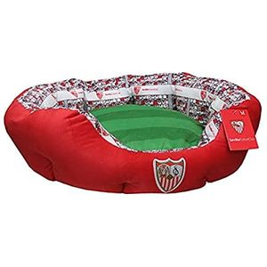 Sevilla CF - Bed voor huisdieren, honden, katten, konijnen, maat L, 3 beschikbare maten, stadionvorm, vrijstaand kussen, officieel product (CyP Brands)