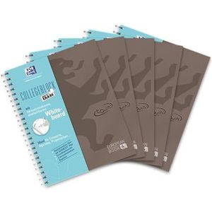 Oxford 400132983 Europeanbook A4 geruit 5-pack 90g papier notitieboek met herbruikbaar whiteboard voor maximale productiviteit en verplaatsbare scheidingsbladen coverkleur bruin