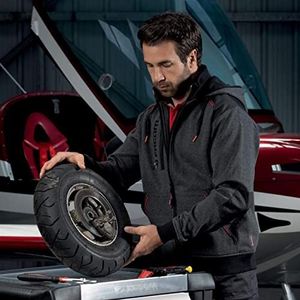 LMA-LEBEURRE SSA45082 FACOM Jumper sweatshirt met ritssluiting, grijs/zwart/rood, maat XXXL-FXWW8000E-XXXL