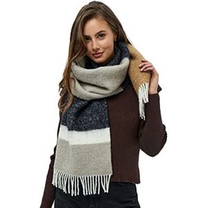 Minus Damen Lakira Gestreifter Schal 9477 Wood smoke striped One size