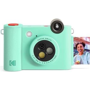 KODAK Smile+ draadloze digitale instant camera met effectveranderende lens, 2 x 3 inch ZINK-fotoprints met zelfklevende achterkant, compatibel met iOS- en Android-apparaten - groen