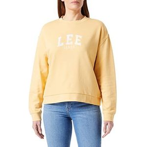 Lee Dames Varsity Crew Sweatshirt, Sunset Gold, X-Small, Sunset Gold, XS