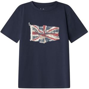 Pepe Jeans Union Jack TEE T-shirt voor jongens, blauw (Dulwich Blue), 14, Blauw (Dulwich Blue), 14 jaar