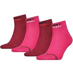Tommy Hilfiger Unisex Quarter (4 stuks), roos/rouge, 43/46 EU