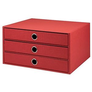 Rössler 3-delige ladenbox DIN A4, 3 Fach rood