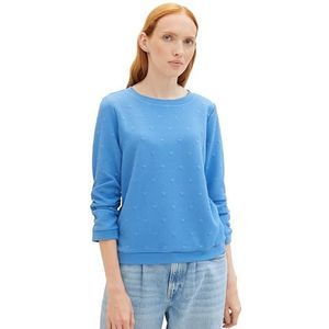 TOM TAILOR Denim Sweatshirt voor dames, 18712 - Sicilian Blauw, XL