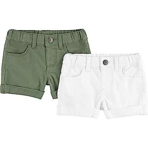 Simple Joys by Carter's Jeansshorts, set van 2, groen/wit, 5 jaar voor meisjes, Groen/Wit, 5 Jaren