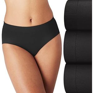 Bali Comfort Revolution Modern naadloos ondergoed voor dames, No-Show Slipje, verpakking van 3 stuks, Zwart/Zwart/Zwart, 5