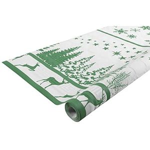 Pro tafelkleed - Ref. R482583I - wegwerptafelkleed van damastpapier op rol 25 m lang x 1,20 m breed - kleur dennengroen - damastpapier met universeel motief chique en klassiek