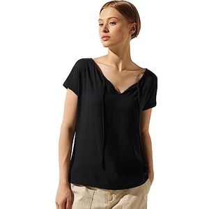 Street One Dames Tuniek T-shirt, zwart, 34