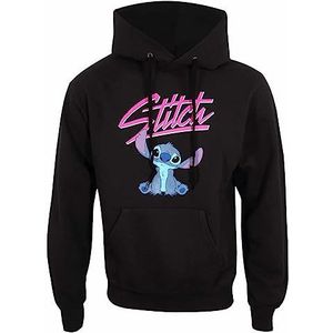 Disney Lilo en Stitch Hoodie | Zwarte uniseks trui voor dames | Stitch trui met capuchon | Officiële Lilo en Stitch Merchandise, Zwart, XXL