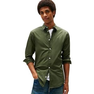 TOMMY JEANS - Sabim Stretch - Overhemd - Pewter Green - Slim Fit - Knoopsluiting